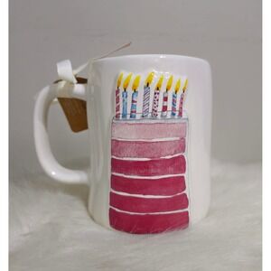 Rae Dunn Cheers To Another Year Happy Birthday Cake Candles Coffee Mug